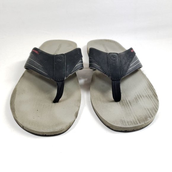 Merrell Men's Size 12 Black Leather Thong Sandals - Picture 6 of 8